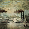 Steamboat Race On The Mississippi - Baltic Vs Diana - 1859